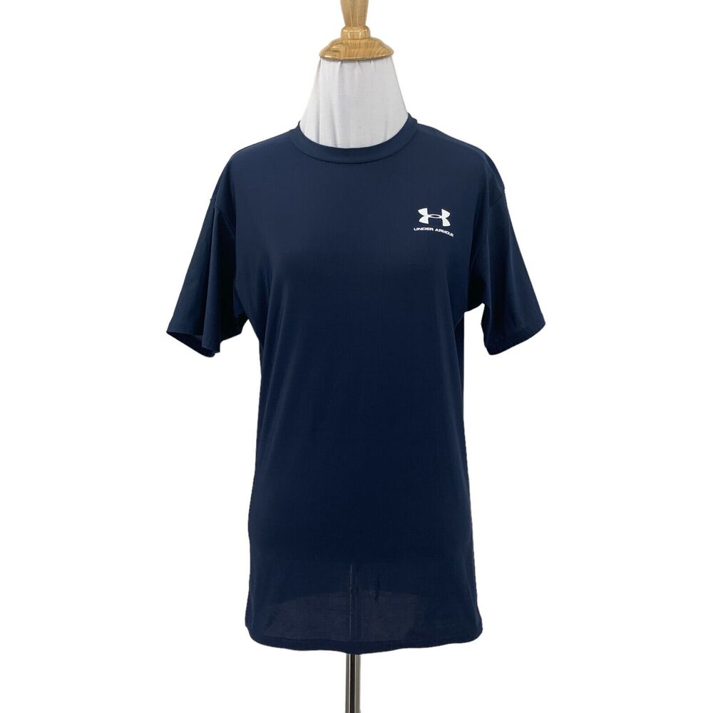 Under Armour T Shirt Womens XL Extra Large Navy Blue Short Sleeve Gym Fitness